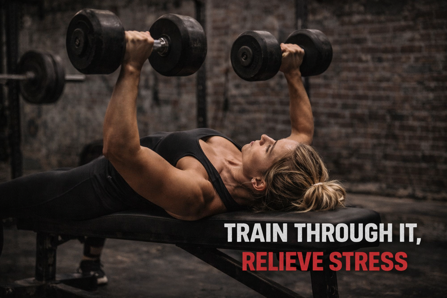 woman training at the gym to relieve emotional stress