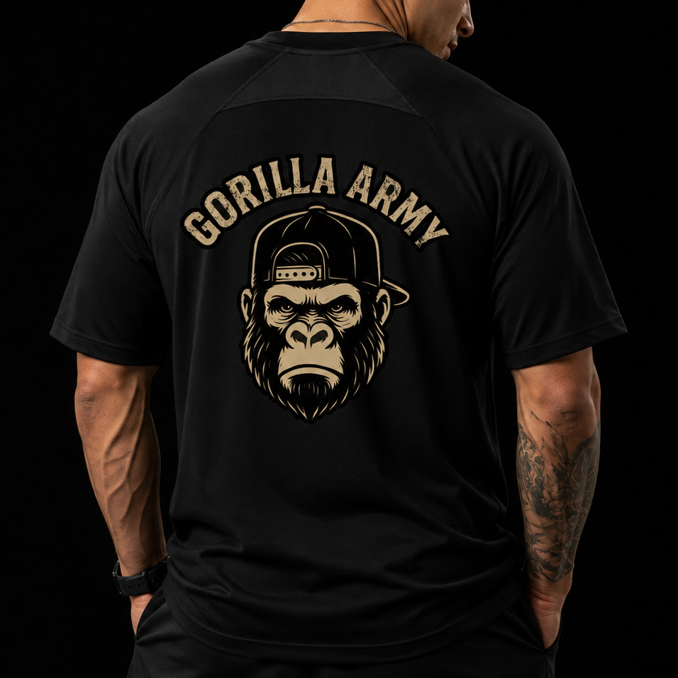Back Print Gorilla Army Performance T-Shirt
