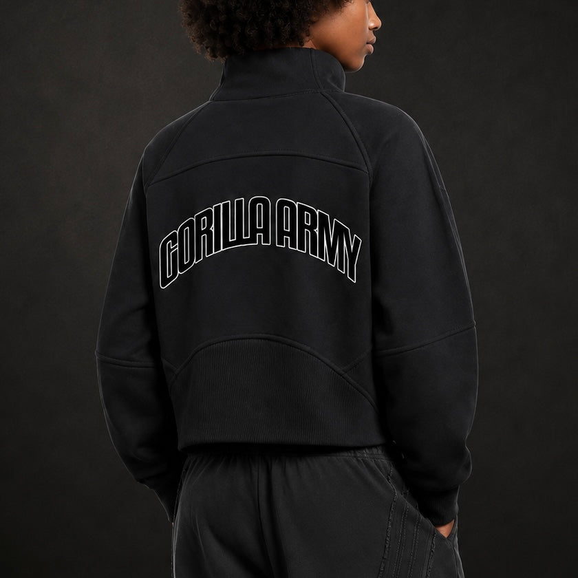 Cropped Half-Zip Sweatshirt