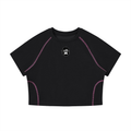Women's Contrast Stitch Raglan Crop T-Shirt