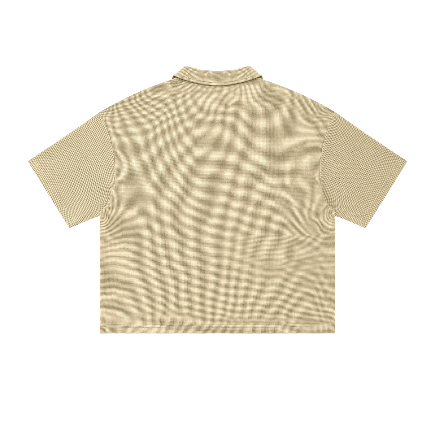 Unisex Vintage Wash Waffle Boxy Polo Shirt