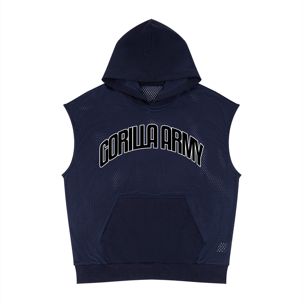 Core Crest Panel Mesh Sleeveless Hoodie