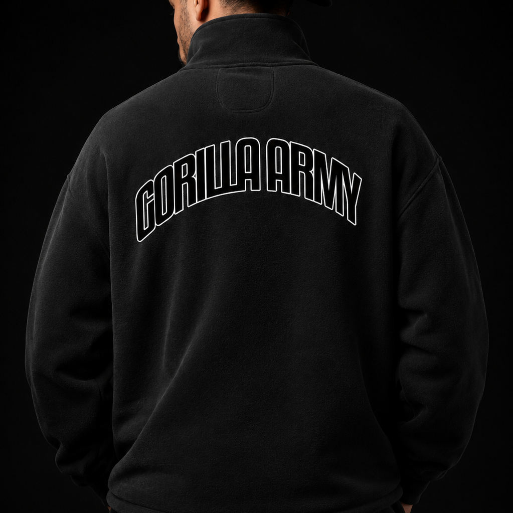 Half-Zip Rolled Edge Fleece Sweatshirt