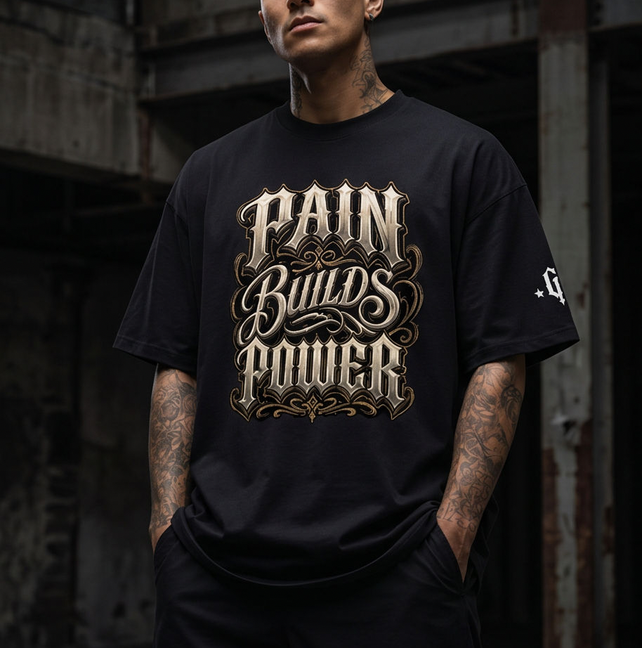 Pain Builds Power Oversize Tee