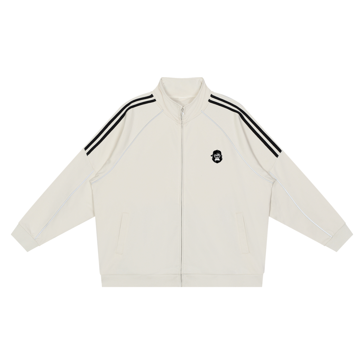 Reflection Striped Raglan Sleeve  Jacket