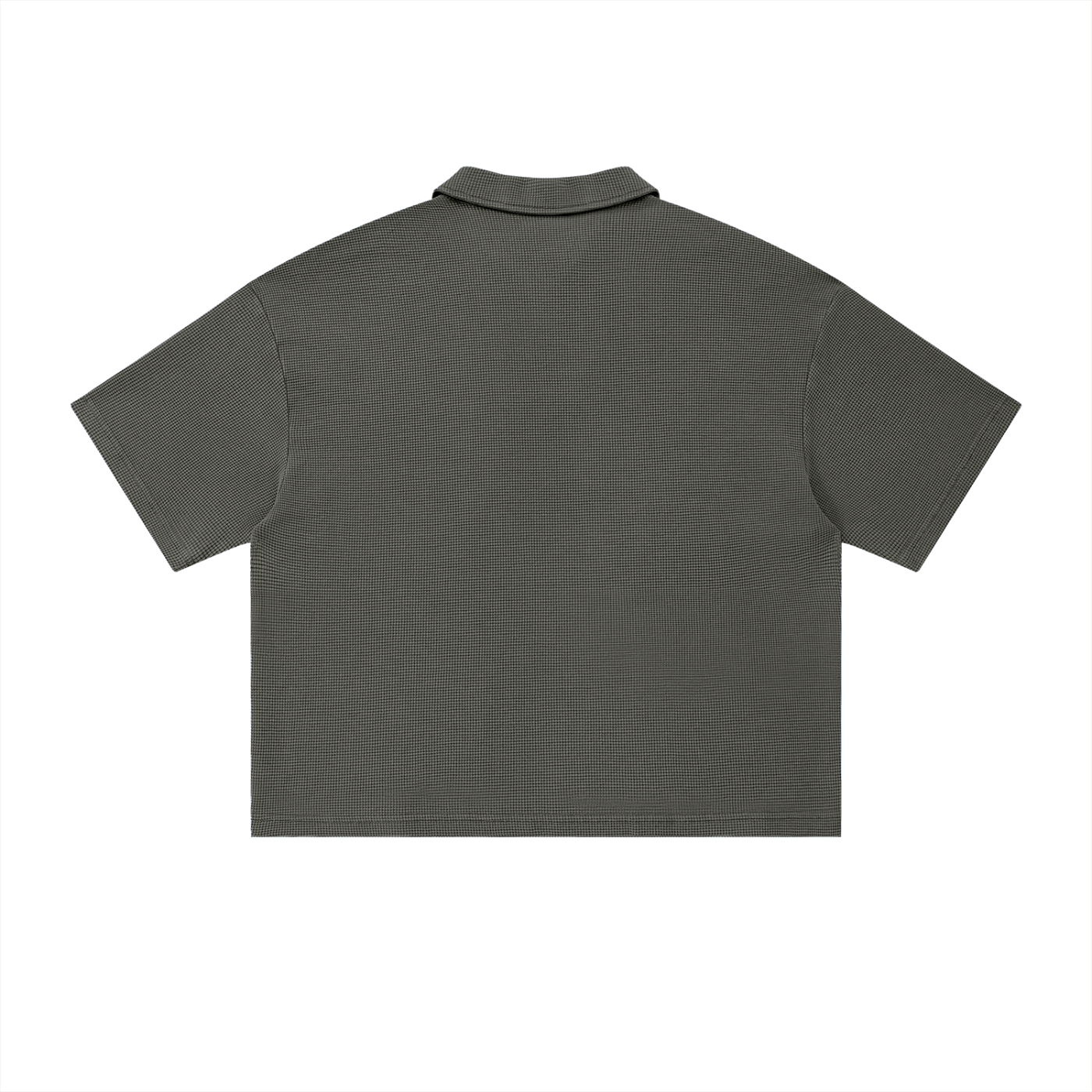 Unisex Vintage Wash Waffle Boxy Polo Shirt
