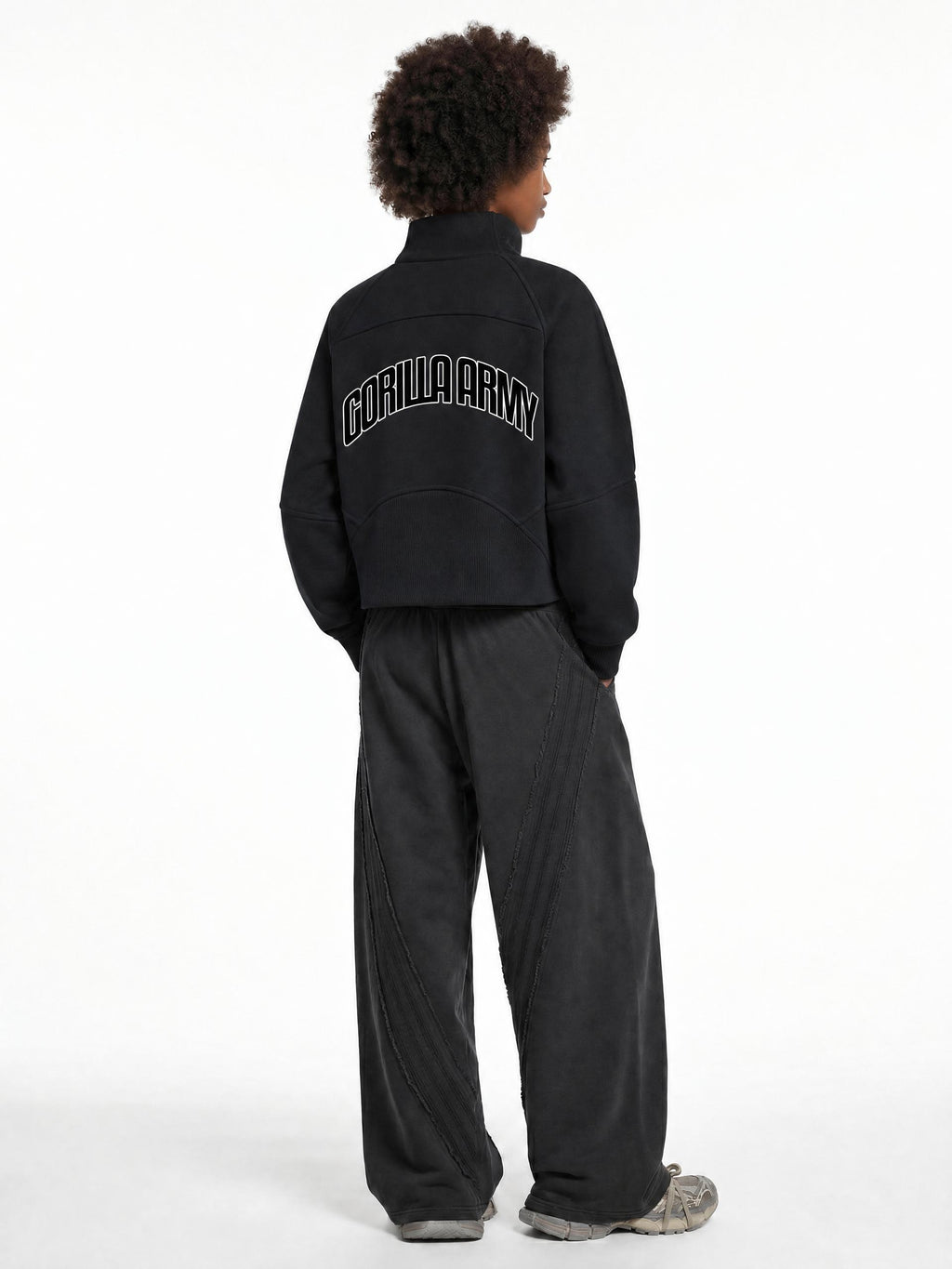 Cropped Half-Zip Sweatshirt